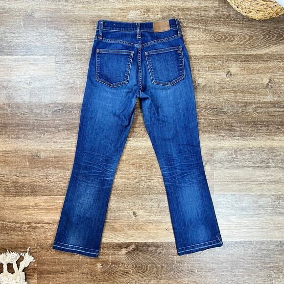 Madewell Cali-Demi Boot Jeans raw hem dark wash - Picture 3 of 8